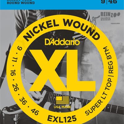 D’Addario EXL125 Set di Corde Rivestite in Nickel per Chitarra Elettrica Super Light Top/Regular Bottom 9-46