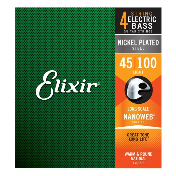 ELIXIR 14052 ELECTRIC BASS NICKEL PLATED STEEL NANOWEB