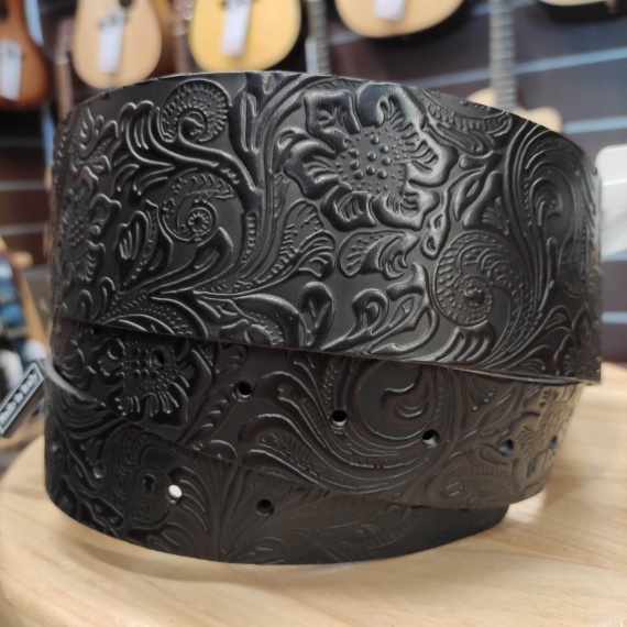 MAGRABO Twin Buckle TC Embossed Flores Nero fibbie Sun Ottone - immagine 4