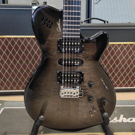 GODIN XTSA Piezo Midi Trans Black Flame -USATO IN GARANZIA-