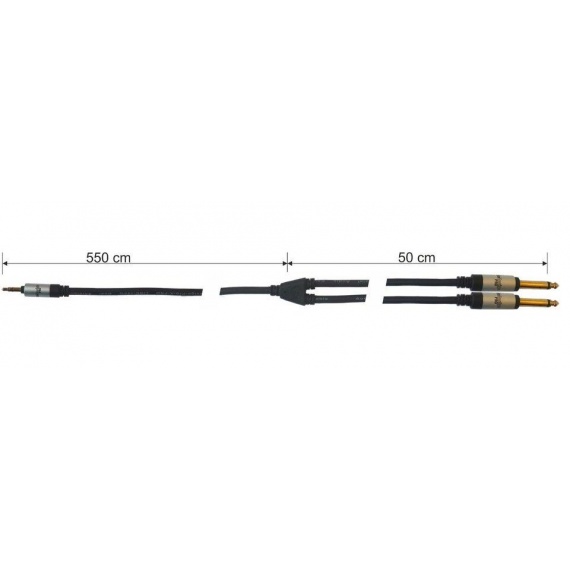Audiodesign mini jack st/2 jack mono 6 mt