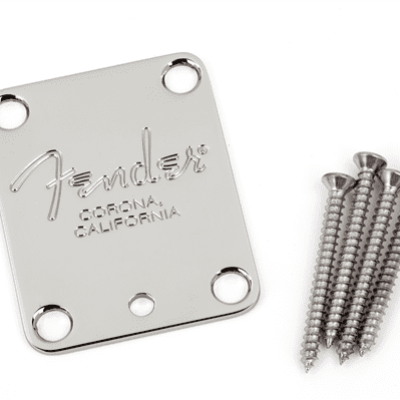 FENDER 4-Bolt American Series Guitar Neck Plate with “Fender Corona” Stamp