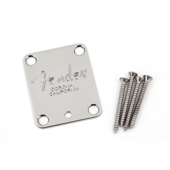 FENDER 4-Bolt American Series Guitar Neck Plate with "Fender Corona" Stamp