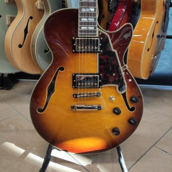 D'ANGELICO Excel Ss Xt Iced Tea Burst Quilt (with Stop-bar Tailpiece)