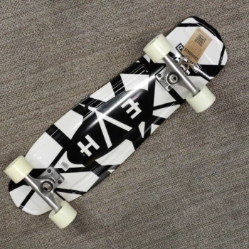 EVH White with Black Stripes Skateboard